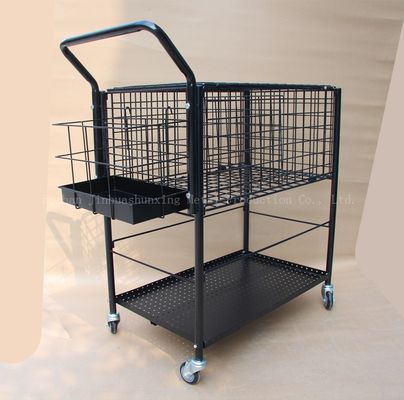 800mm hoher 370mm breiter Ball-Tennis-Unterrichts-Wagen Sport-Ausrüstungs-Speicher-Gestell Ballport 325, schwarze Farbe