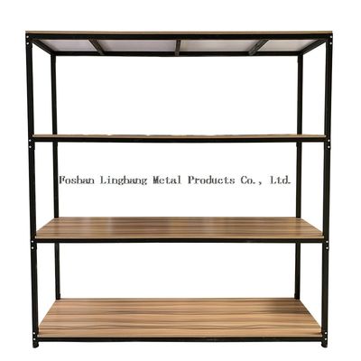 Lager-Speicher H1800mm L800mm legt hölzernes und schwarzes Metallgestell drei Schicht beiseite