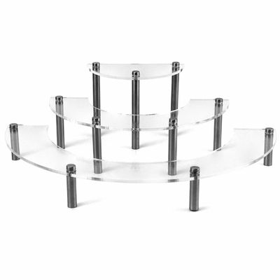 Klarer Acrylausstellungsstand 1 Nachtisch-Sammlungen des Satz-Halbmond-Server-kleinen Kuchens