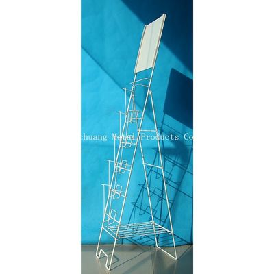 Tragbarer Metallzeitschriften-Präsentationsständer TUV-Zustimmungs-H1000mm, Buchregale mit  Weiß