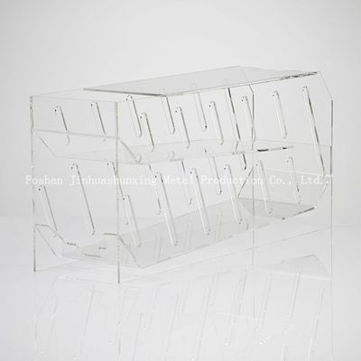 Tragbarer Reifen TUV zwei bescheinigen klares Acrylmagazin für Getränk, Plastikkonserven-Speiseschrank-Speicher-Gestell