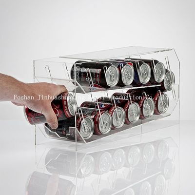 Tragbarer Reifen TUV zwei bescheinigen klares Acrylmagazin für Getränk, Plastikkonserven-Speiseschrank-Speicher-Gestell