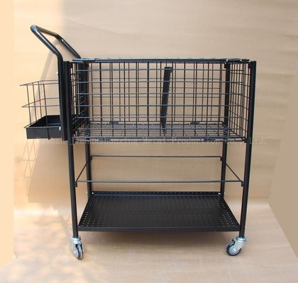 800mm hoher 370mm breiter Ball-Tennis-Unterrichts-Wagen Sport-Ausrüstungs-Speicher-Gestell Ballport 325, schwarze Farbe
