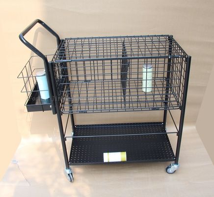 800mm hoher 370mm breiter Ball-Tennis-Unterrichts-Wagen Sport-Ausrüstungs-Speicher-Gestell Ballport 325, schwarze Farbe