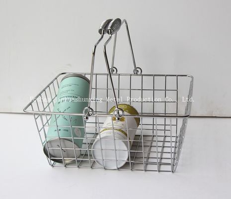 des modernen kicthen Markt-ähnlicher der Draht-Korb Bauernhaus-Dekors 135mm Höhen-285mm für Badezimmer, mit Griffen, Stofftasche