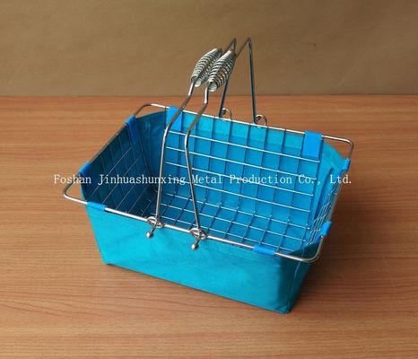 des modernen kicthen Markt-ähnlicher der Draht-Korb Bauernhaus-Dekors 135mm Höhen-285mm für Badezimmer, mit Griffen, Stofftasche