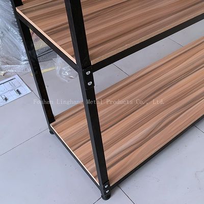 Lager-Speicher H1800mm L800mm legt hölzernes und schwarzes Metallgestell drei Schicht beiseite