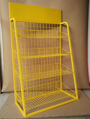 Gelbe Farbmetallsupermarkt-Präsentationsständer breiten die Stellung aus