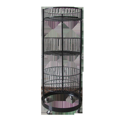 Höhe des Metallschwarze Zylinder-497mm Dia Grocery Display Rack 1080mm