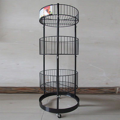 Höhe des Metallschwarze Zylinder-497mm Dia Grocery Display Rack 1080mm