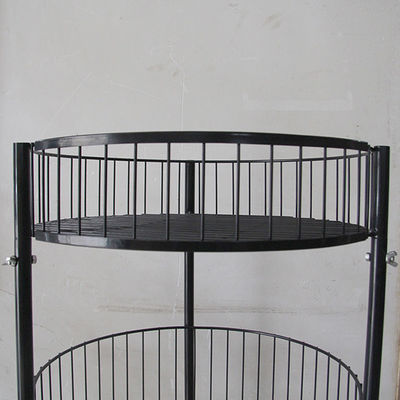 Höhe des Metallschwarze Zylinder-497mm Dia Grocery Display Rack 1080mm