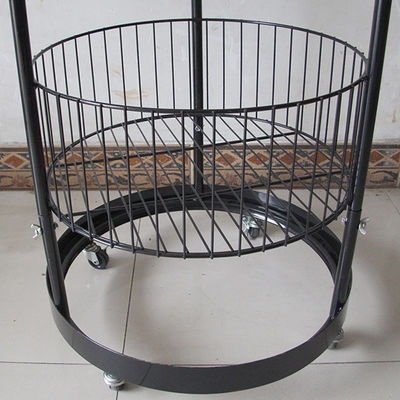 Höhe des Metallschwarze Zylinder-497mm Dia Grocery Display Rack 1080mm