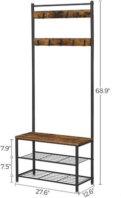 Intelligenter Garderobenständer mit Schuh-Bank-Organisator 3 in 1 Funktions-Hall Tree