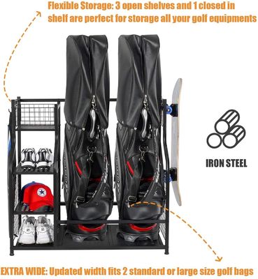 Golftasche-Garagen-Organisator Rack For Supermarket der Soem-Schwarz-Farbe2