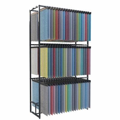 Kundenspezifischer Schicht-Kleidungs-Organisator-Rack Black Three-Reihen-Gewebe-Präsentationsständer
