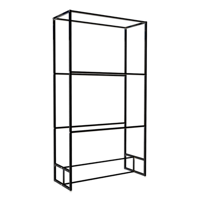 Kundenspezifischer Schicht-Kleidungs-Organisator-Rack Black Three-Reihen-Gewebe-Präsentationsständer