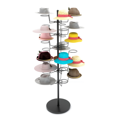 6 Reifen-Sturzhelm-Präsentationsständer-Boden-Metallhut-Ausstellungsstand für Sun-Hut-Mutter-Baby Fedora Cap