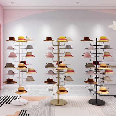 6 Reifen-Sturzhelm-Präsentationsständer-Boden-Metallhut-Ausstellungsstand für Sun-Hut-Mutter-Baby Fedora Cap
