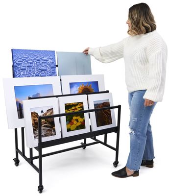 Schwarzes bewegliches Buch-Regal Art Display Stands 3-Tiered, Präsentationsständer für Geschäftspreis
